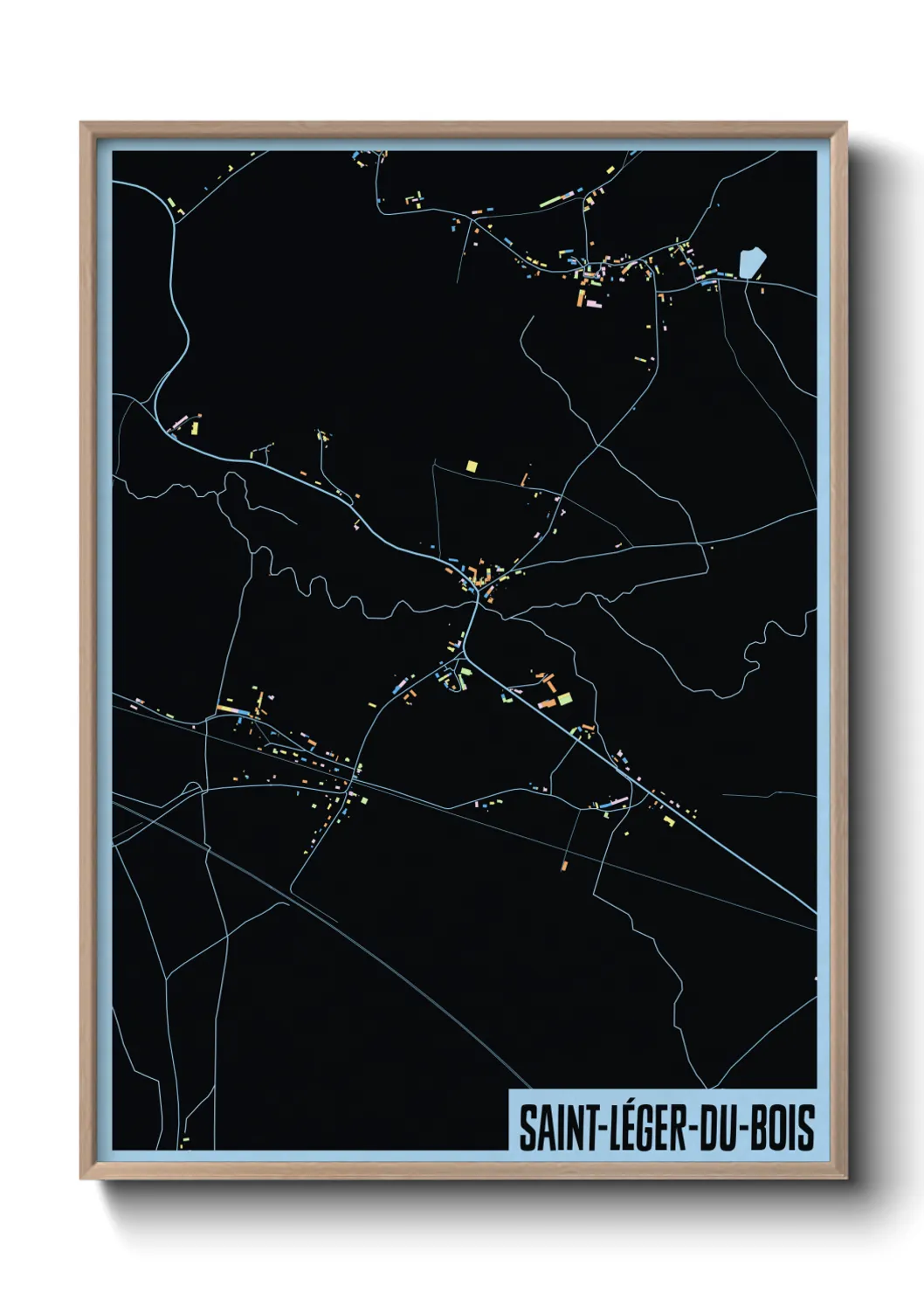 Une affiche de carte sur Saint-Léger-du-Bois