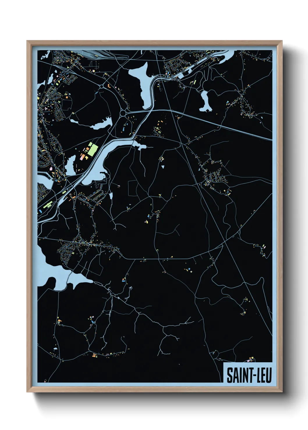 Une affiche de carte sur Saint-Leu