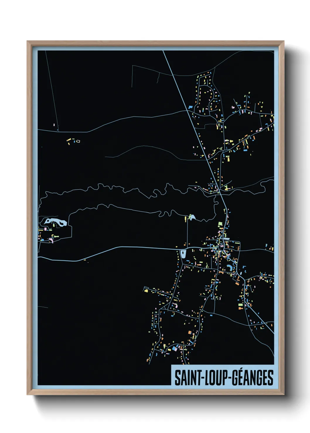 Une affiche de carte sur Saint-Loup-Géanges