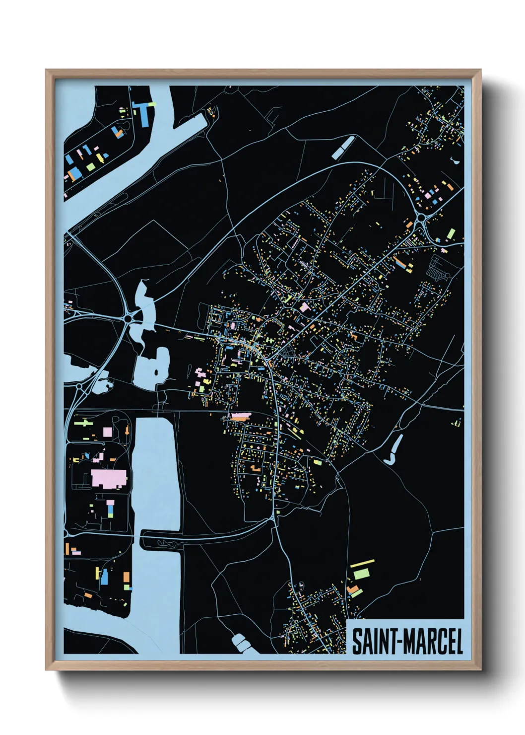 Une affiche de carte sur Saint-Marcel