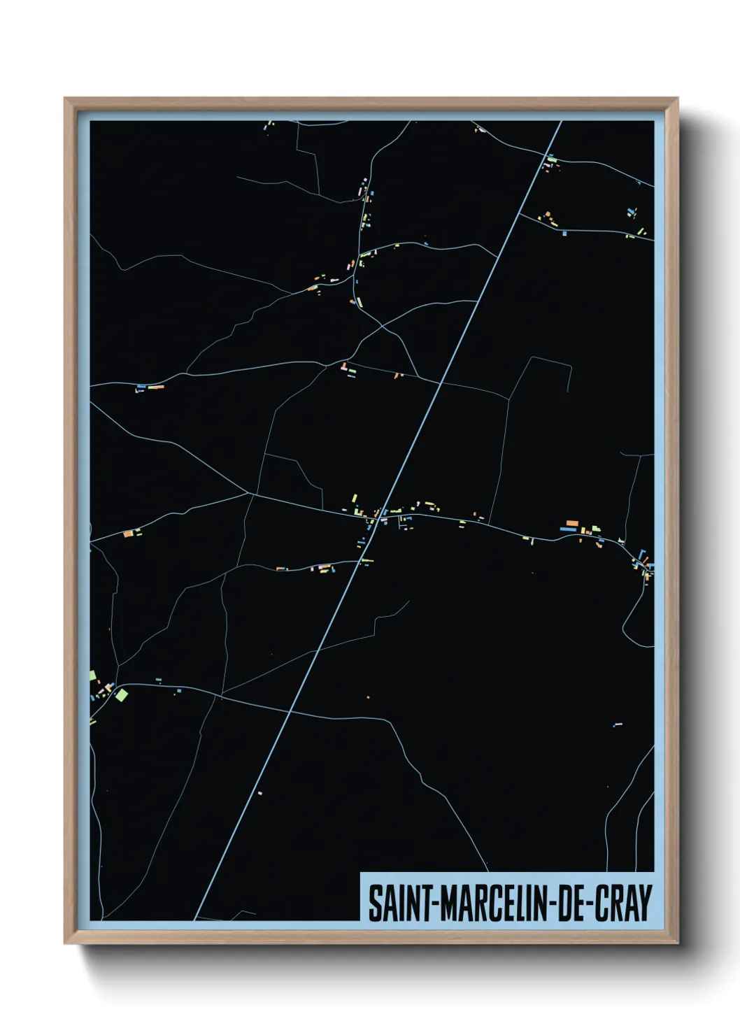 Un poster carteSaint-Marcelin-de-Cray