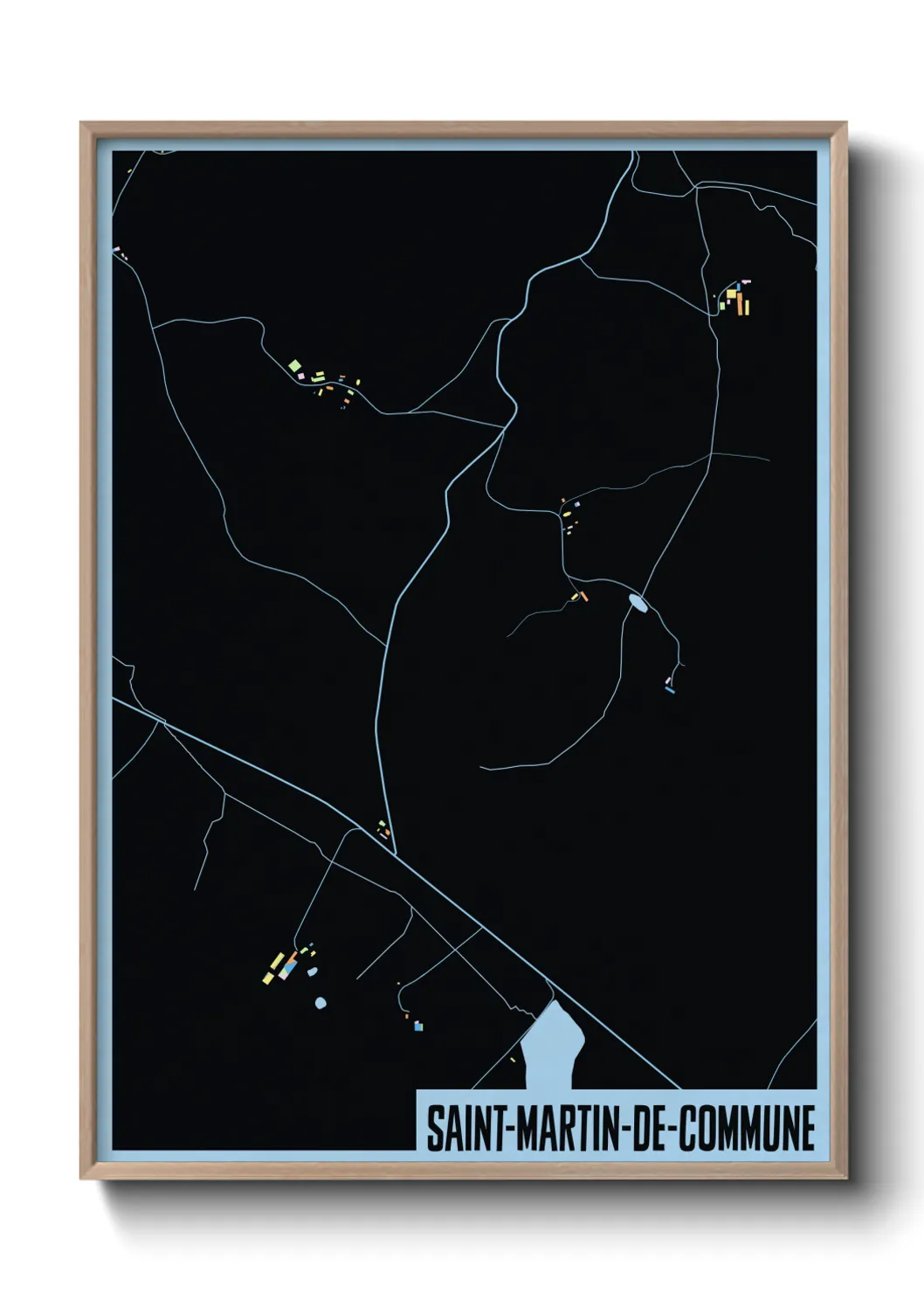 Une affiche de carte sur Saint-Martin-de-Commune