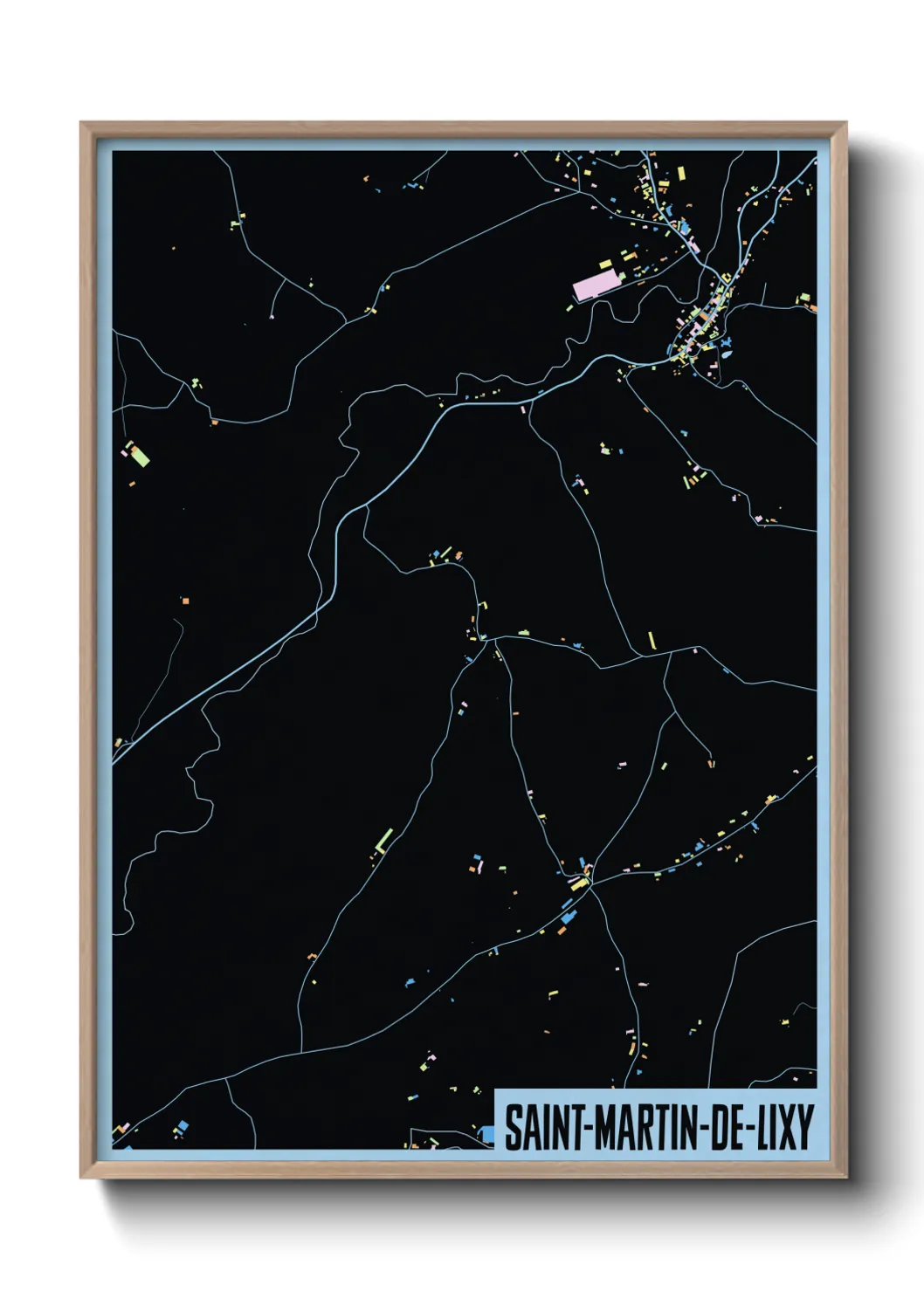 Une affiche de carte sur Saint-Martin-de-Lixy