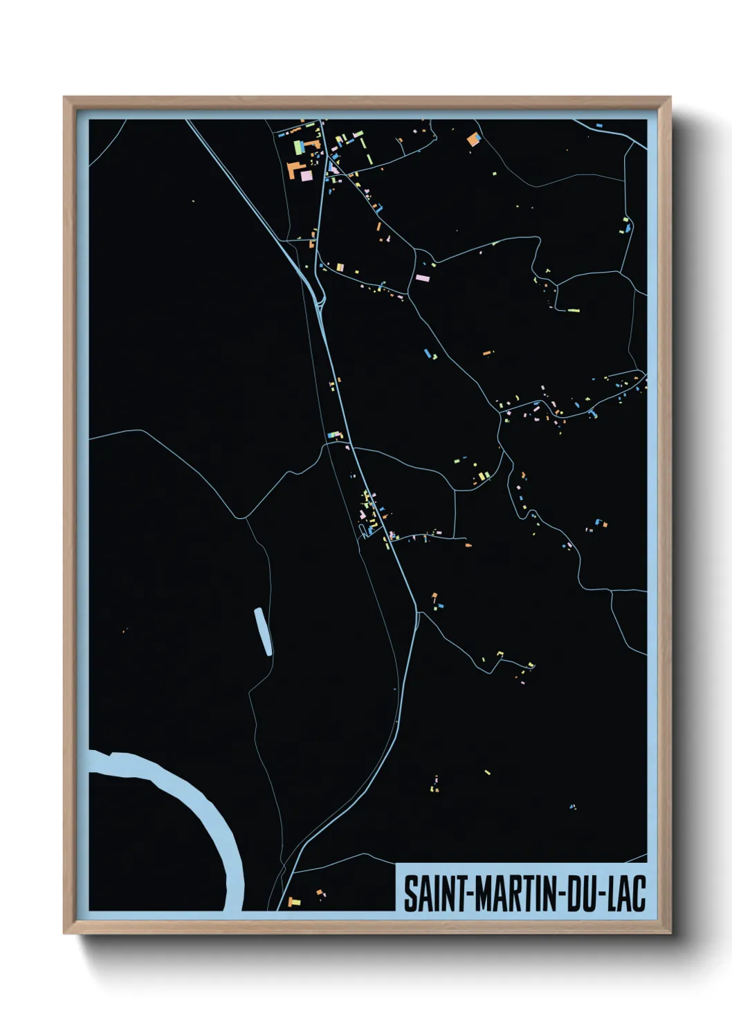 Une affiche de carte sur Saint-Martin-du-Lac