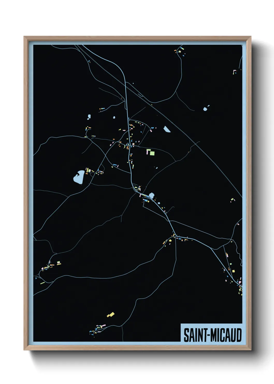 Une affiche de carte sur Saint-Micaud