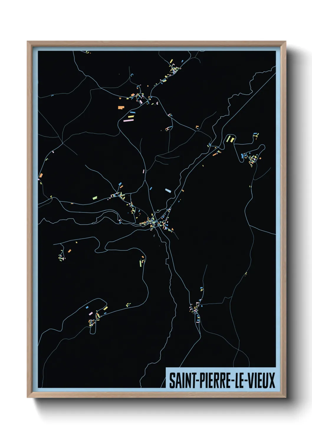 Une affiche de carte sur Saint-Pierre-le-Vieux