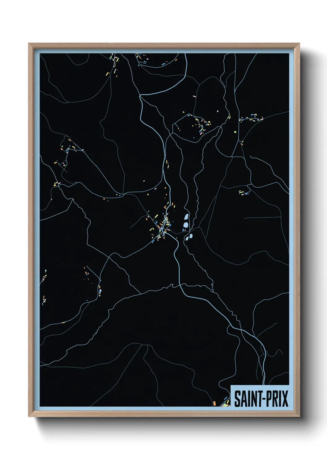 Une affiche de carte sur Saint-Prix