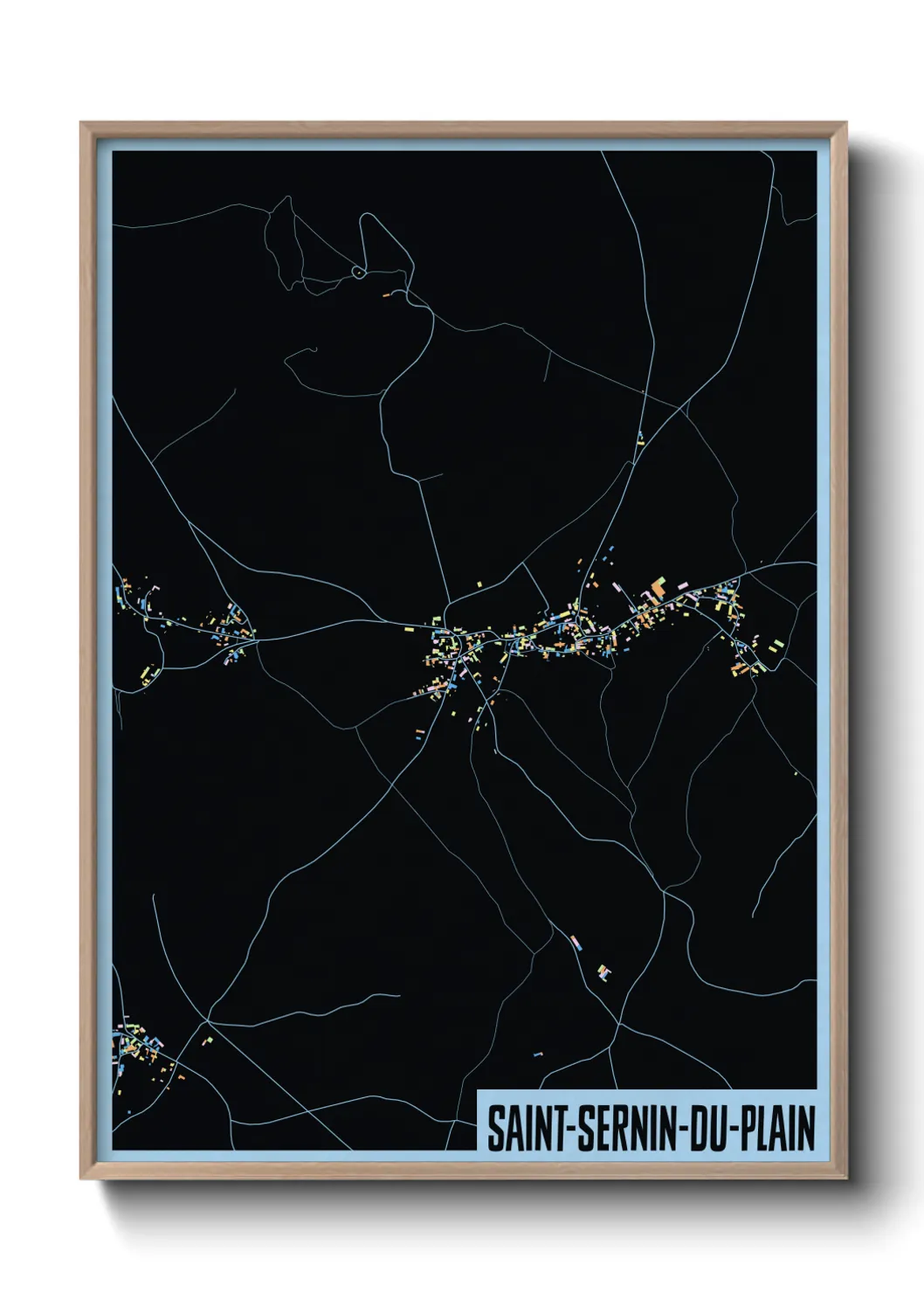 Une affiche de carte sur Saint-Sernin-du-Plain