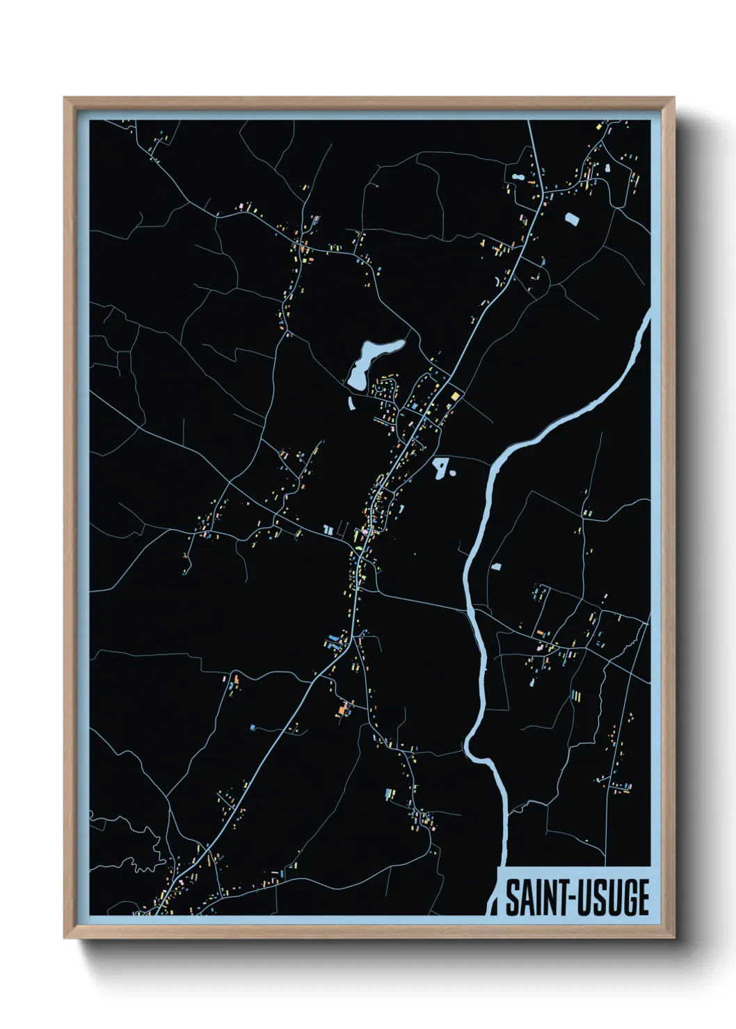 Une affiche de carte sur Saint-Usuge