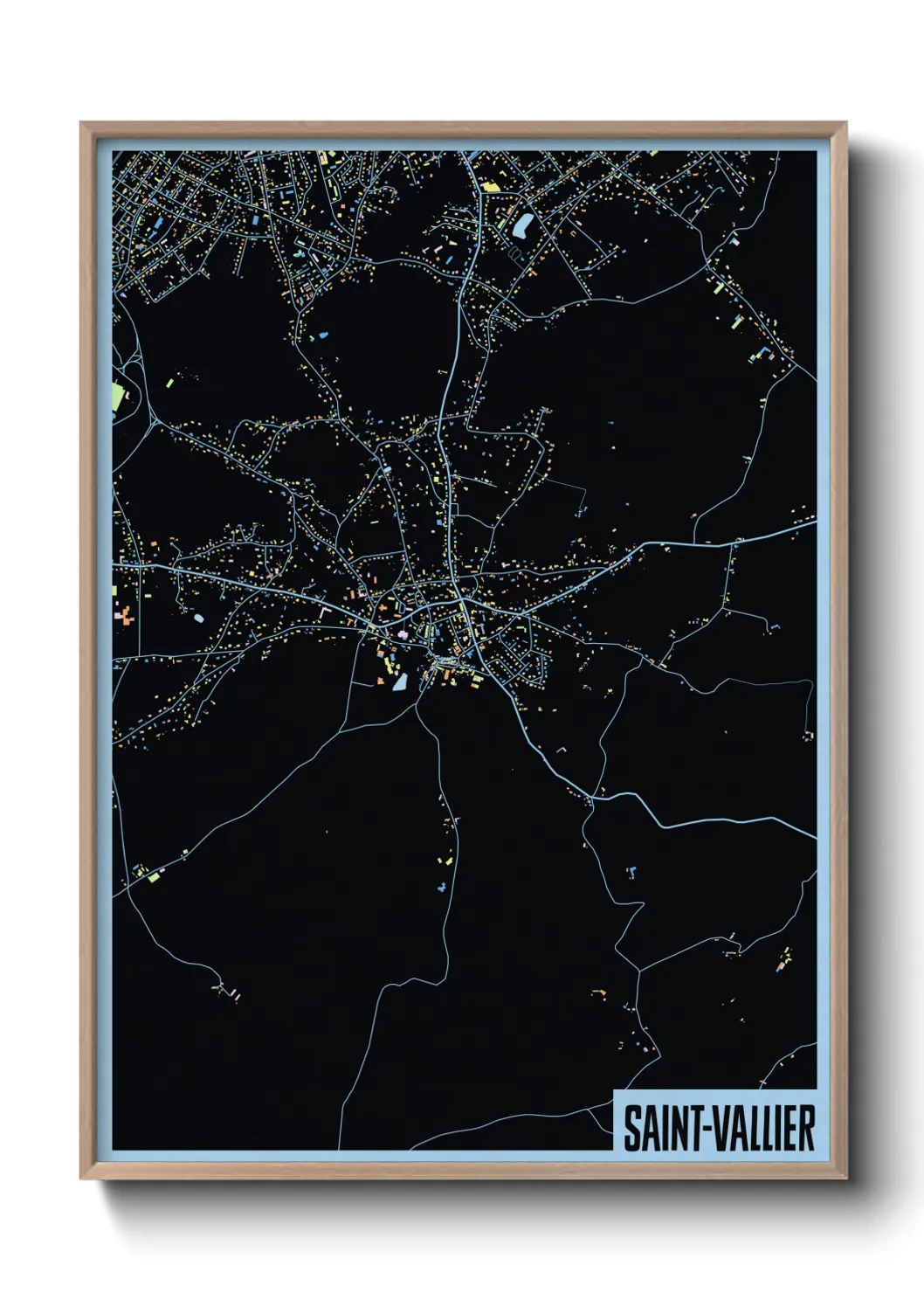 Une affiche de carte sur Saint-Vallier