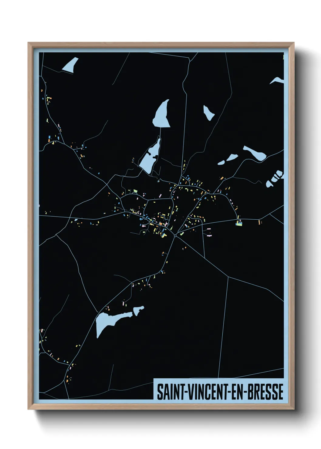 Une affiche de carte sur Saint-Vincent-en-Bresse