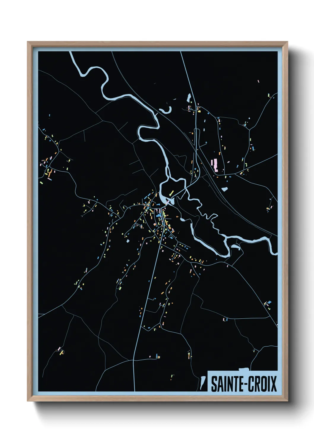 Une affiche de carte sur Sainte-Croix