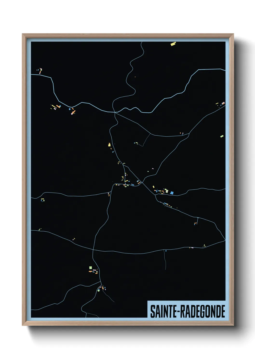 Une affiche de carte sur Sainte-Radegonde