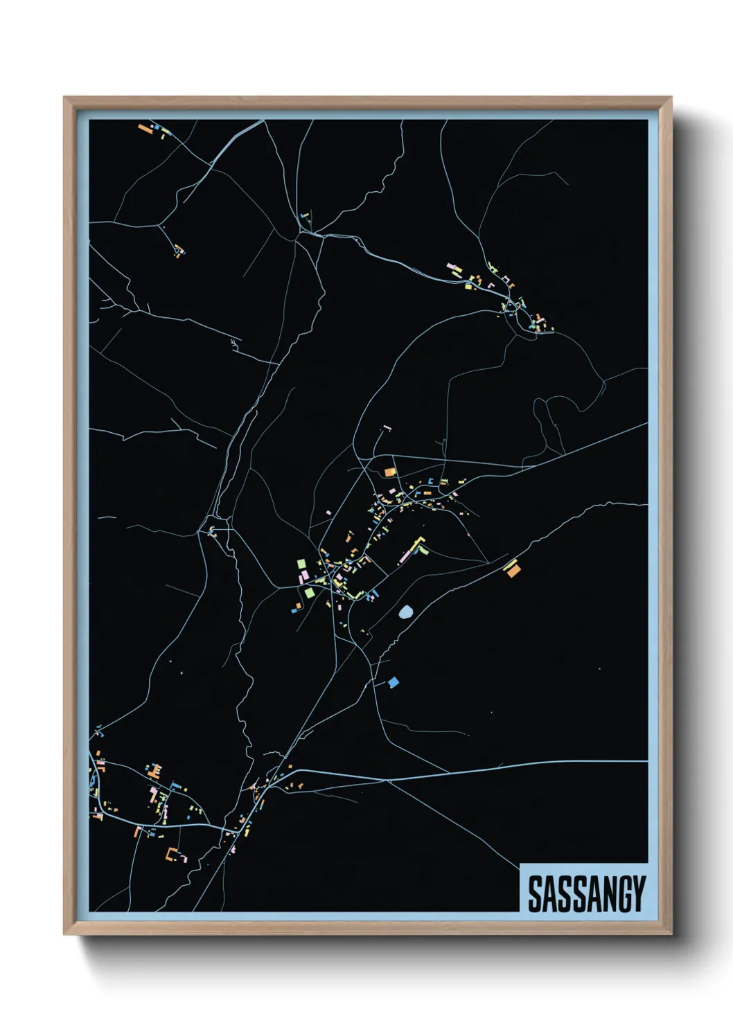 Une affiche de carte sur Sassangy