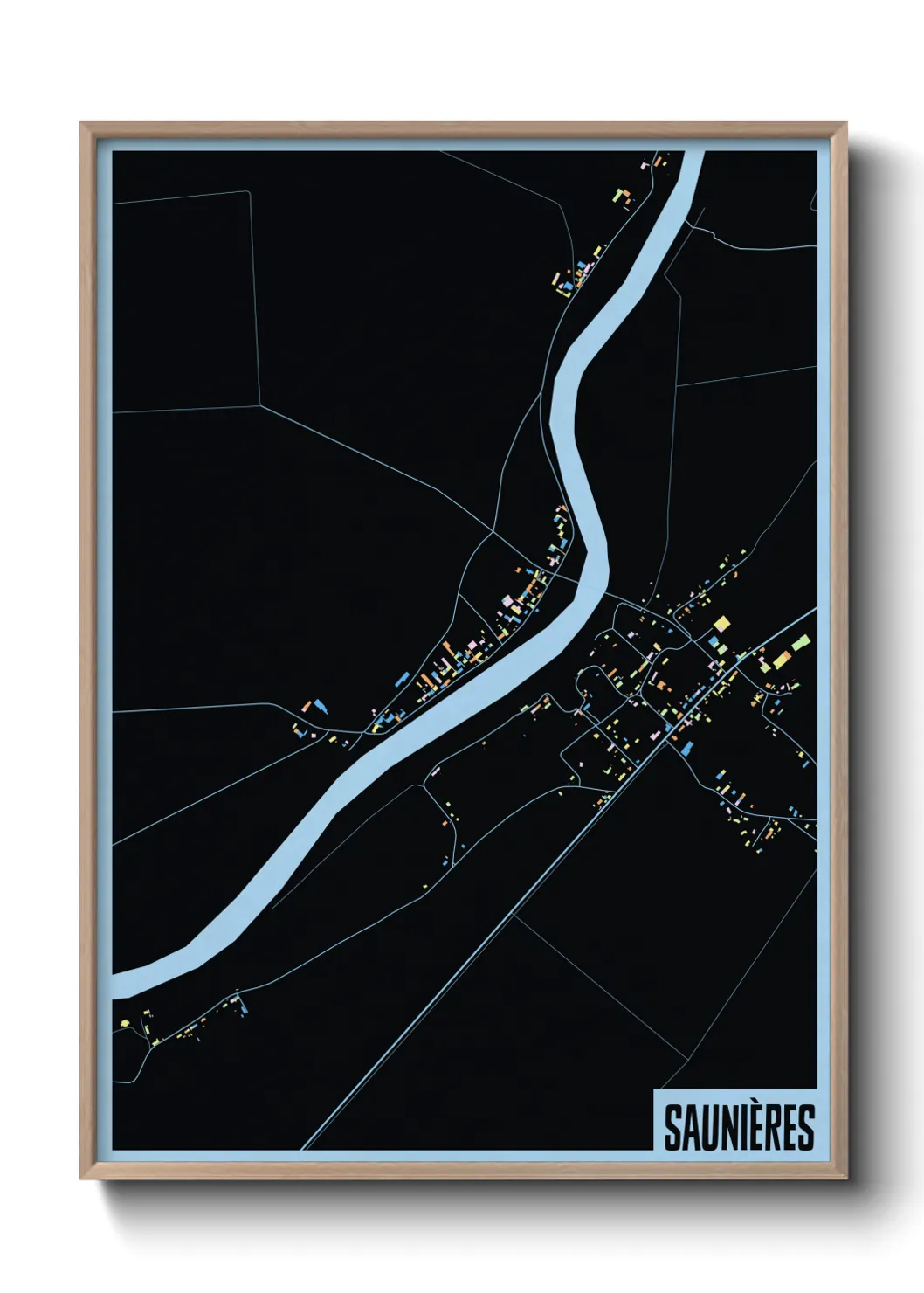 Une affiche de carte sur Saunières