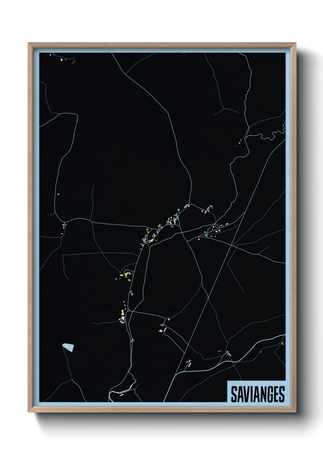 Une affiche de carte sur Savianges