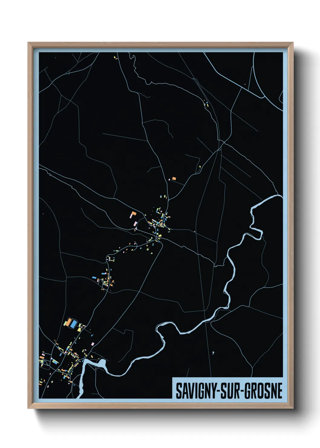 Une affiche de carte sur Savigny-sur-Grosne