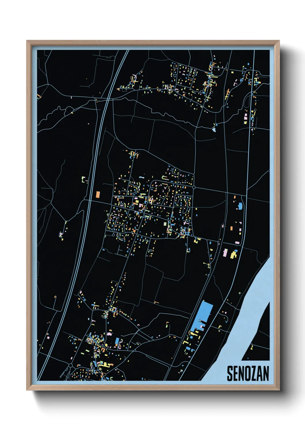 Une affiche de carte sur Senozan