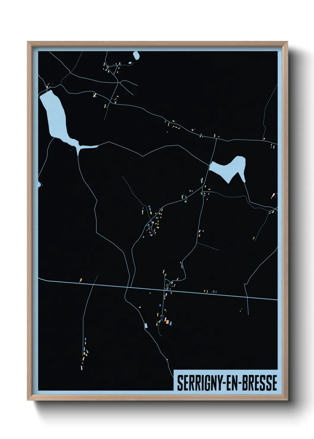 Une affiche de carte sur Serrigny-en-Bresse