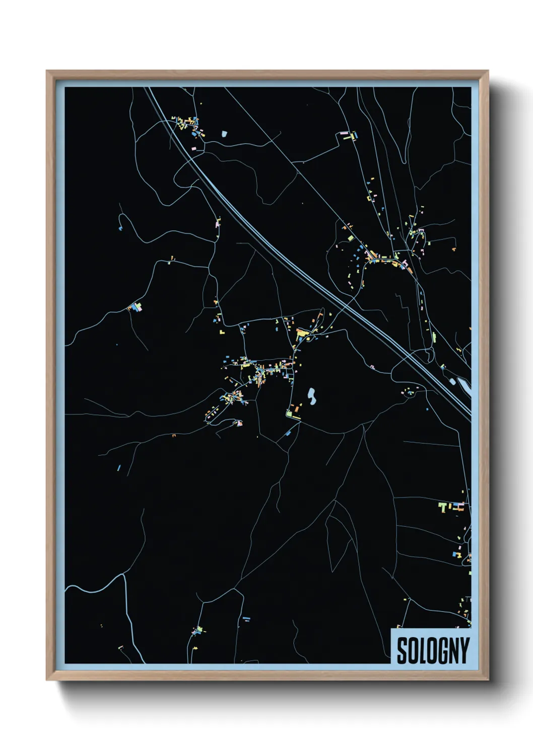 Une affiche de carte sur Sologny