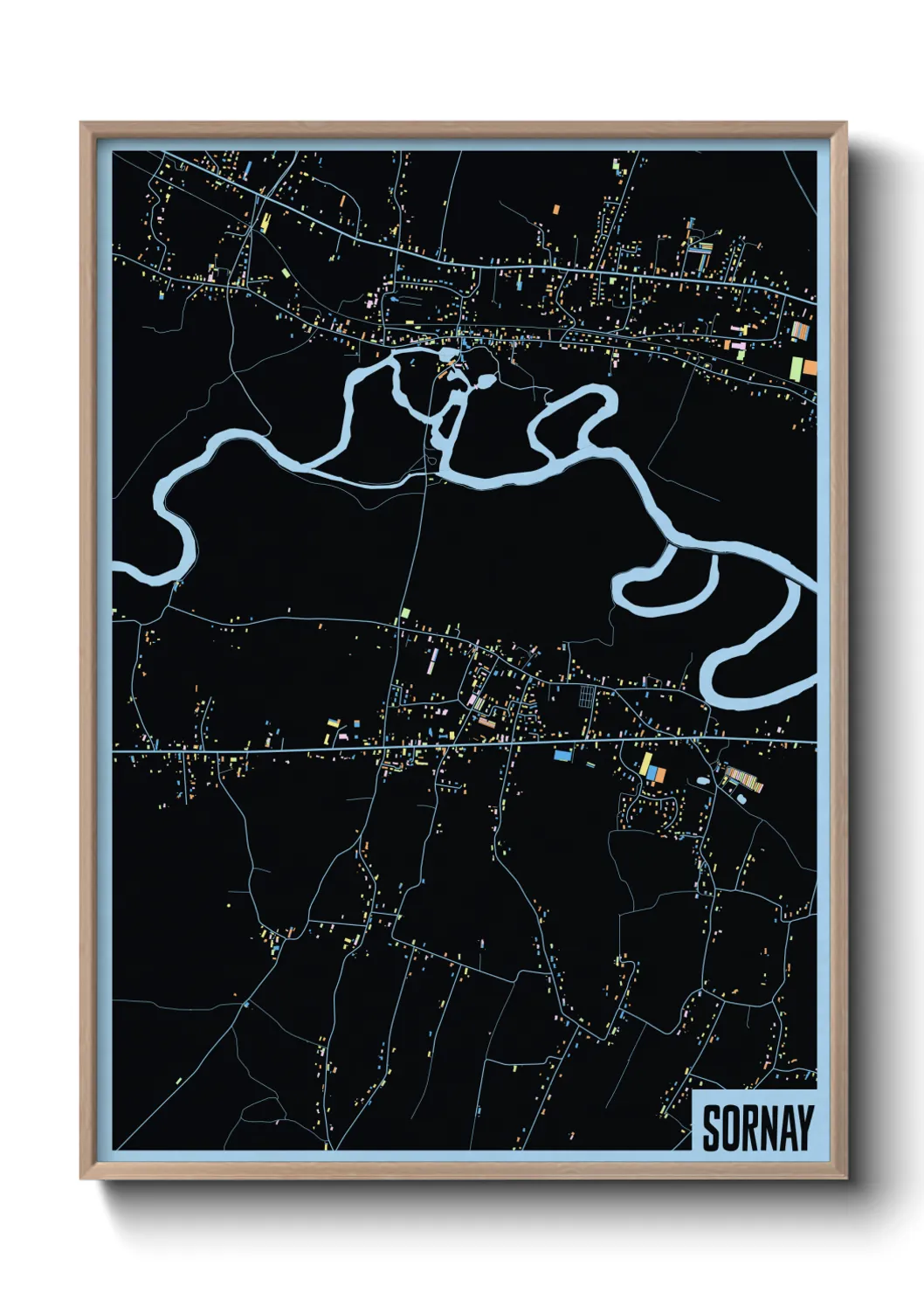 Une affiche de carte sur Sornay