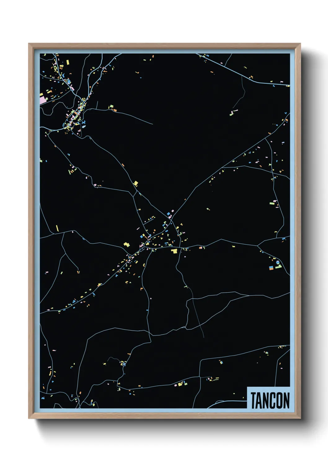 Une affiche de carte sur Tancon