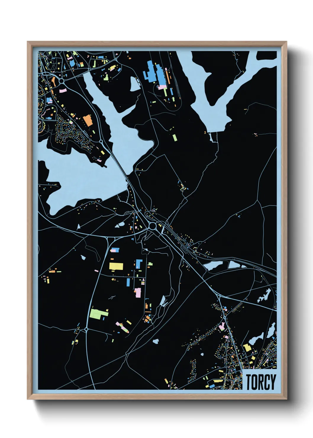 Une affiche de carte sur Torcy