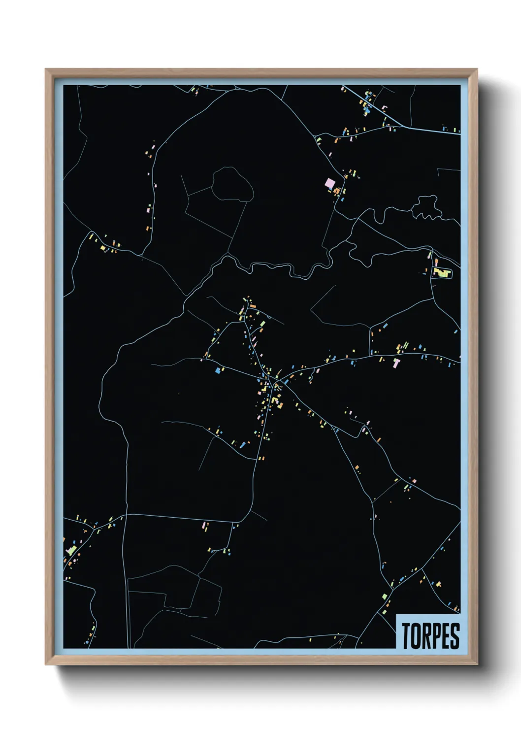 Une affiche de carte sur Torpes