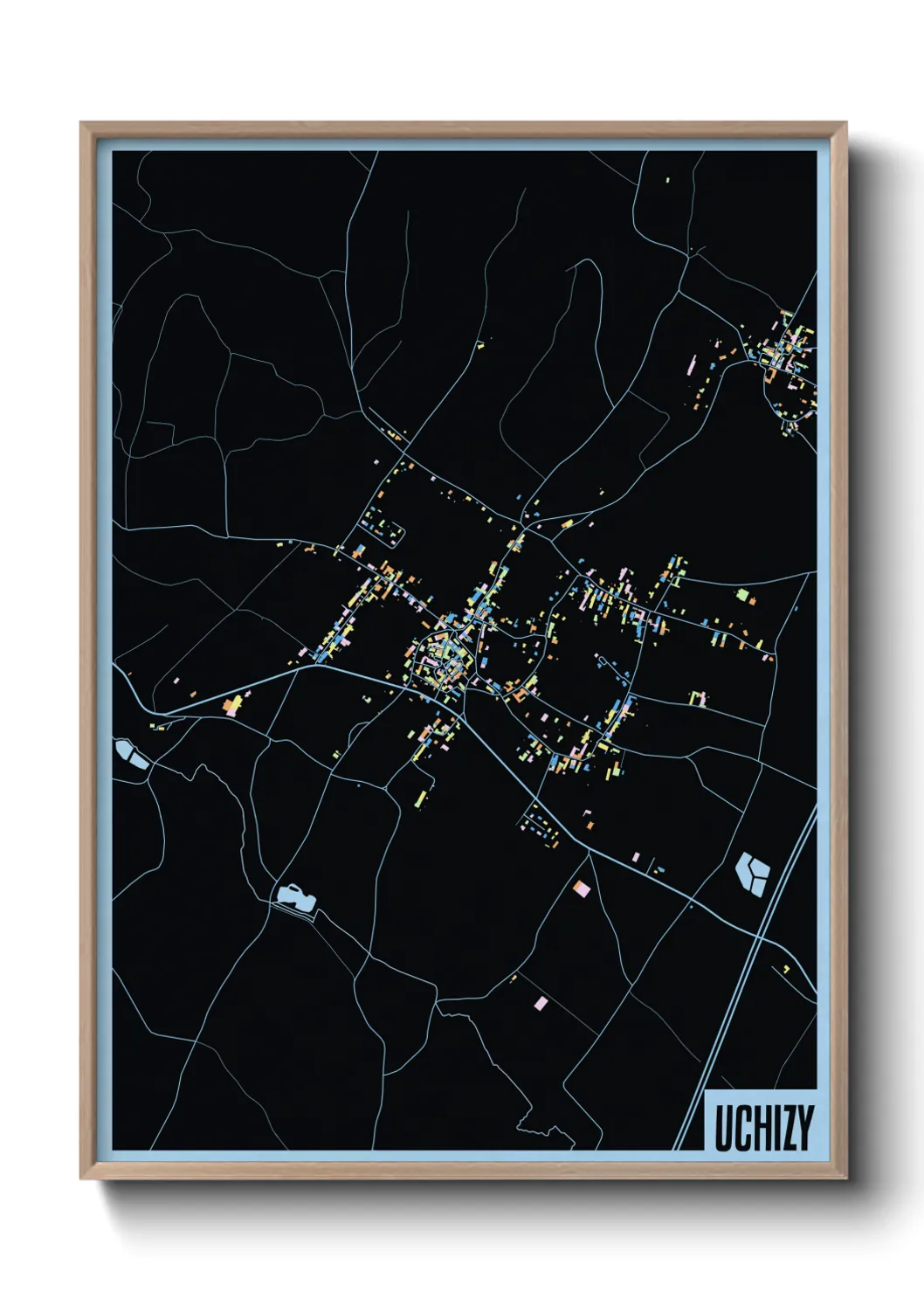 Une affiche de carte sur Uchizy