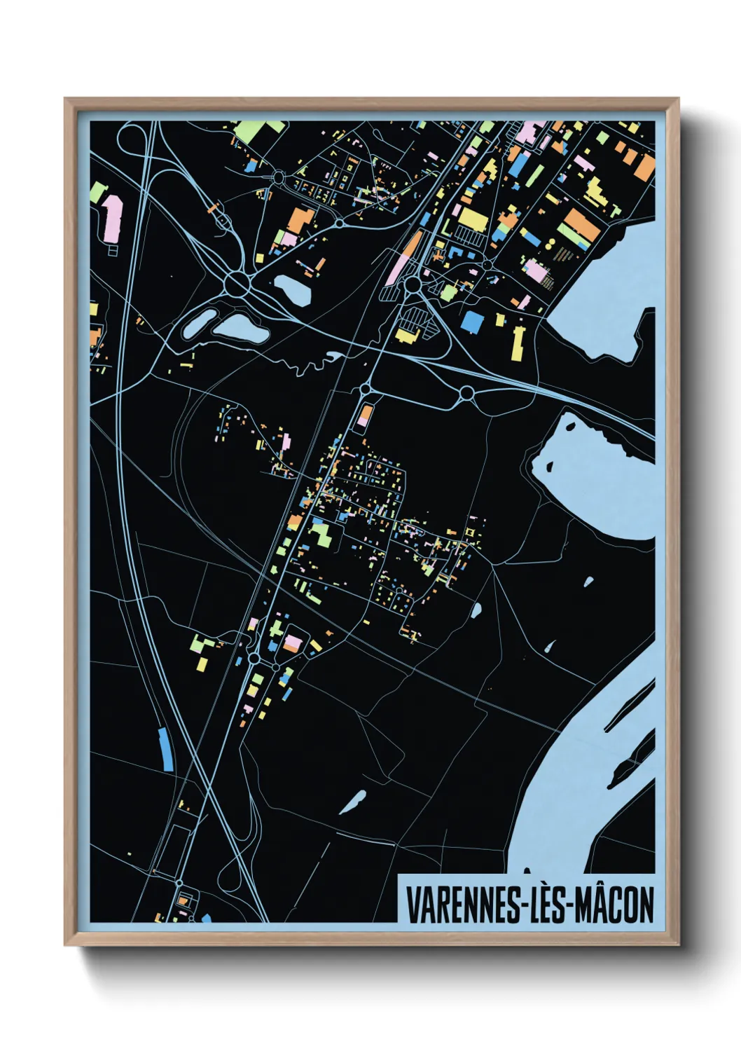 Un poster carteVarennes-lès-Mâcon