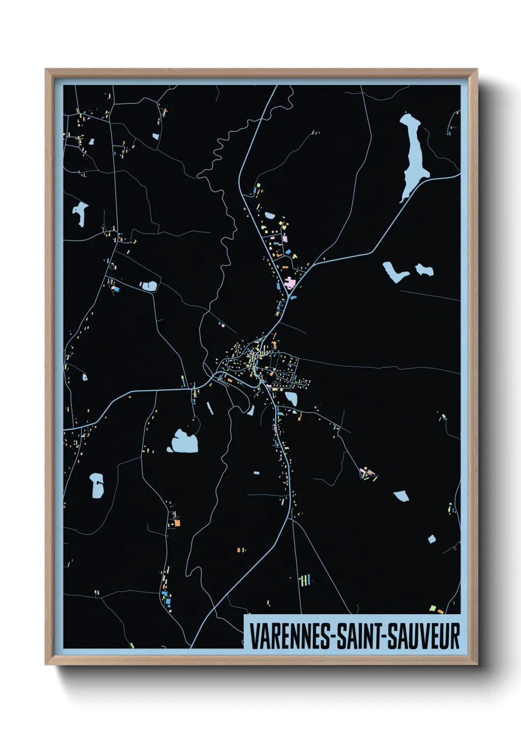 Une affiche de carte sur Varennes-Saint-Sauveur