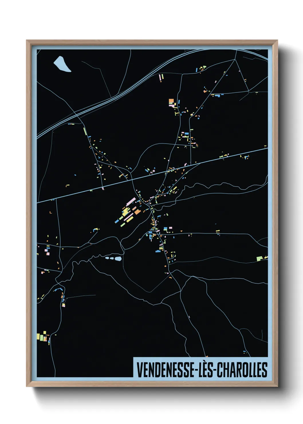 Un poster carteVendenesse-lès-Charolles