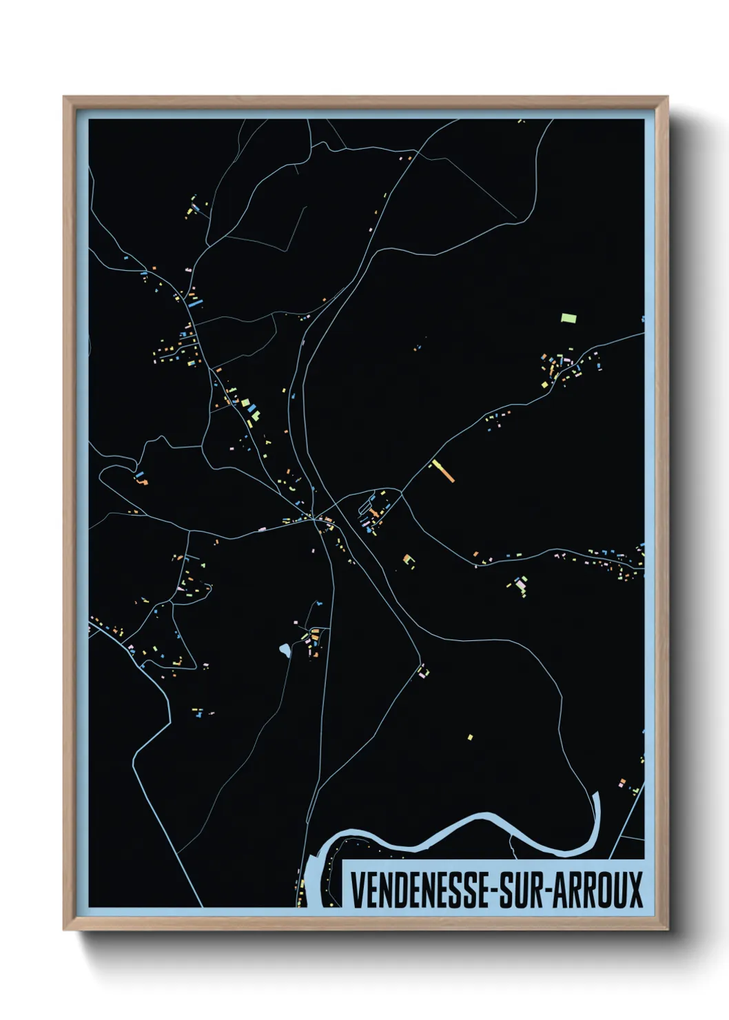 Une affiche de carte sur Vendenesse-sur-Arroux