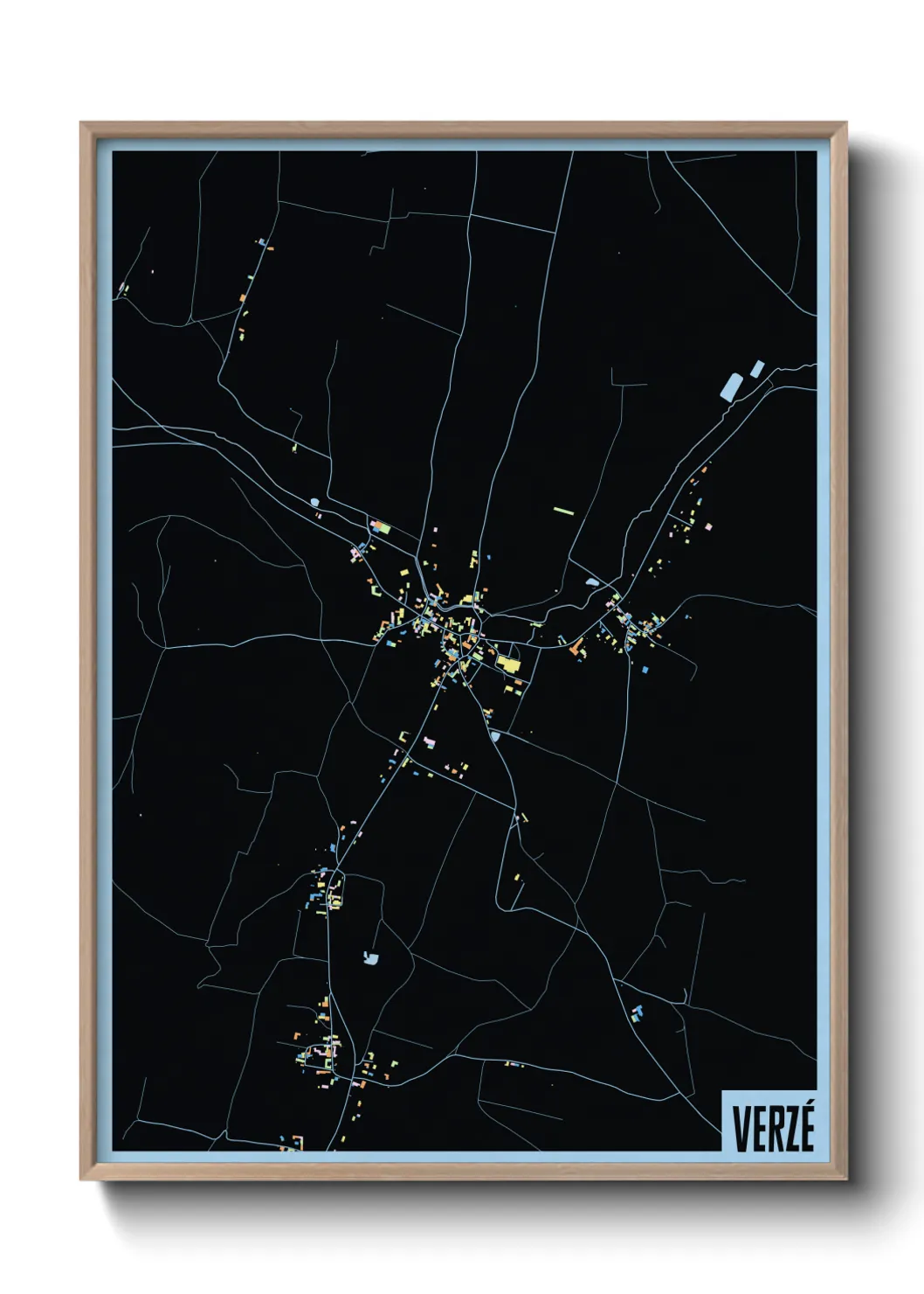 Une affiche de carte sur Verzé