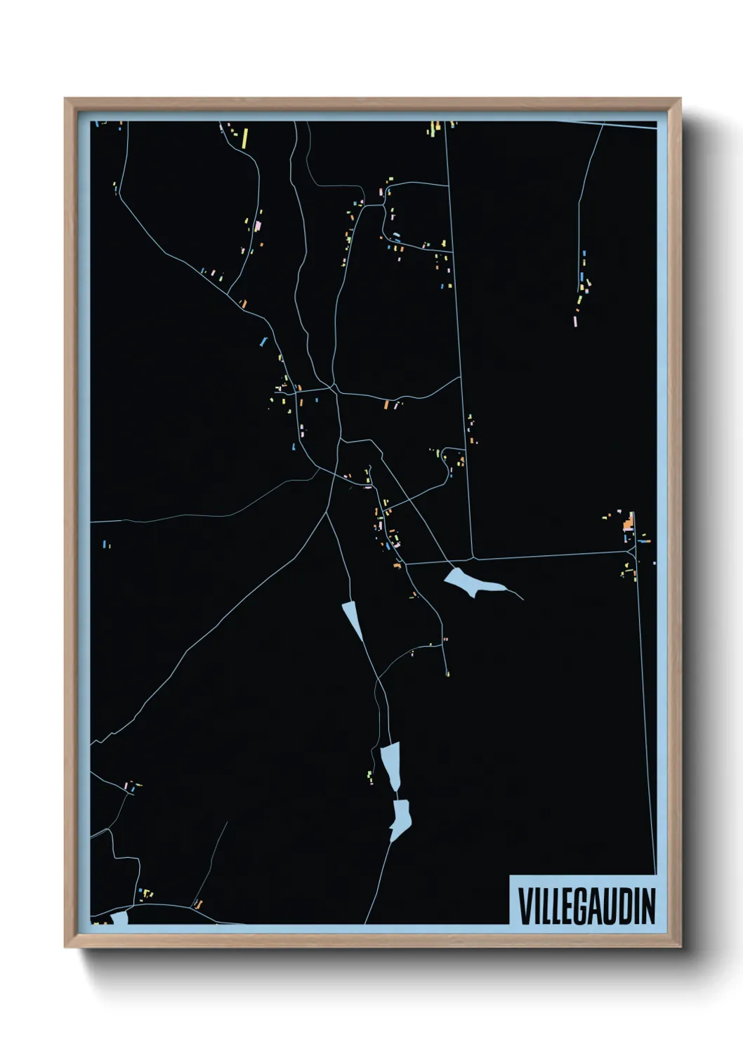 Une affiche de carte sur Villegaudin