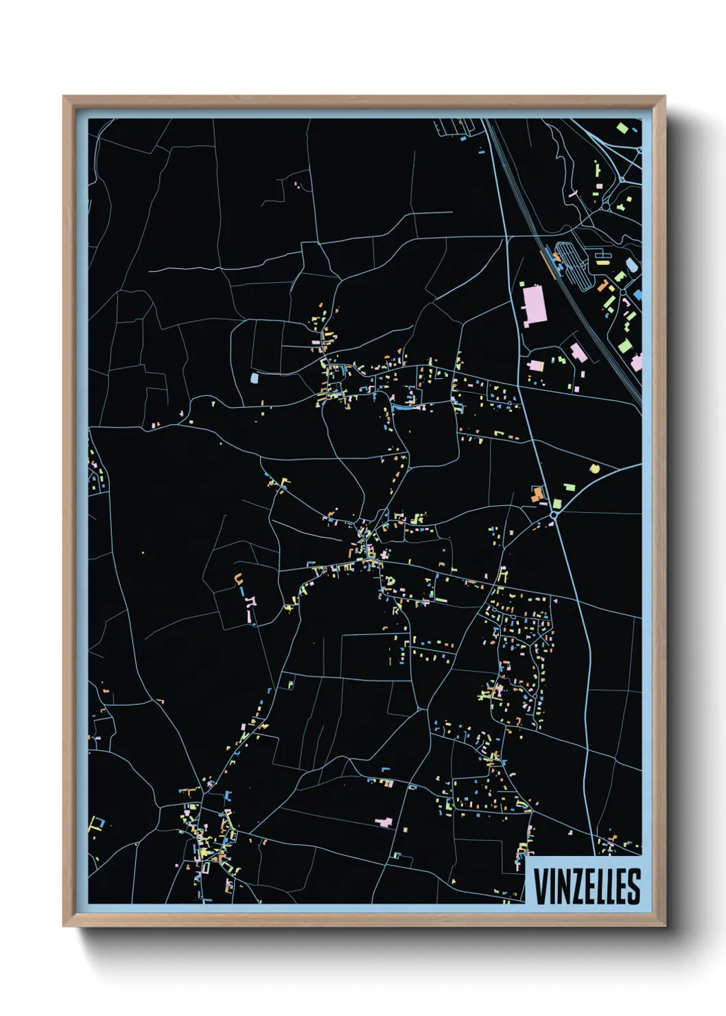 Une affiche de carte sur Vinzelles