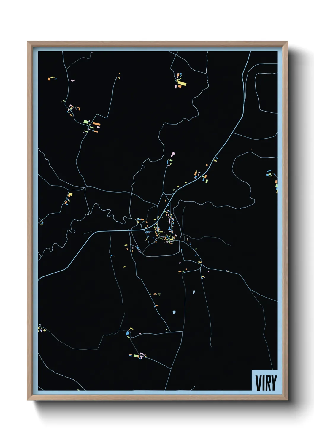 Une affiche de carte sur Viry