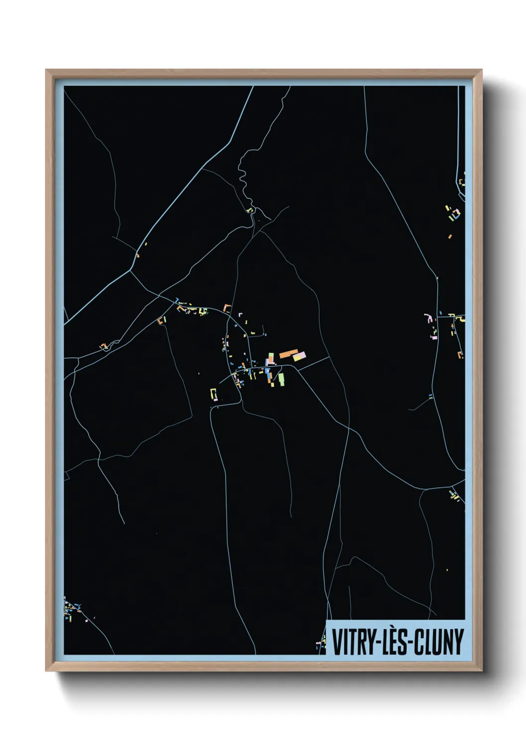 Une affiche de carte sur Vitry-lès-Cluny