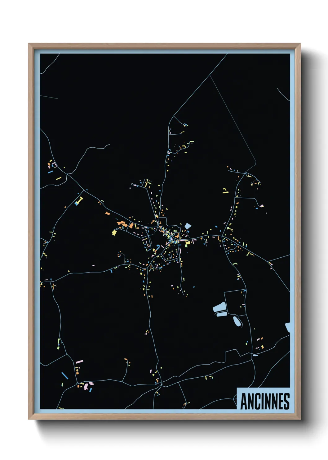 Une affiche de carte sur Ancinnes