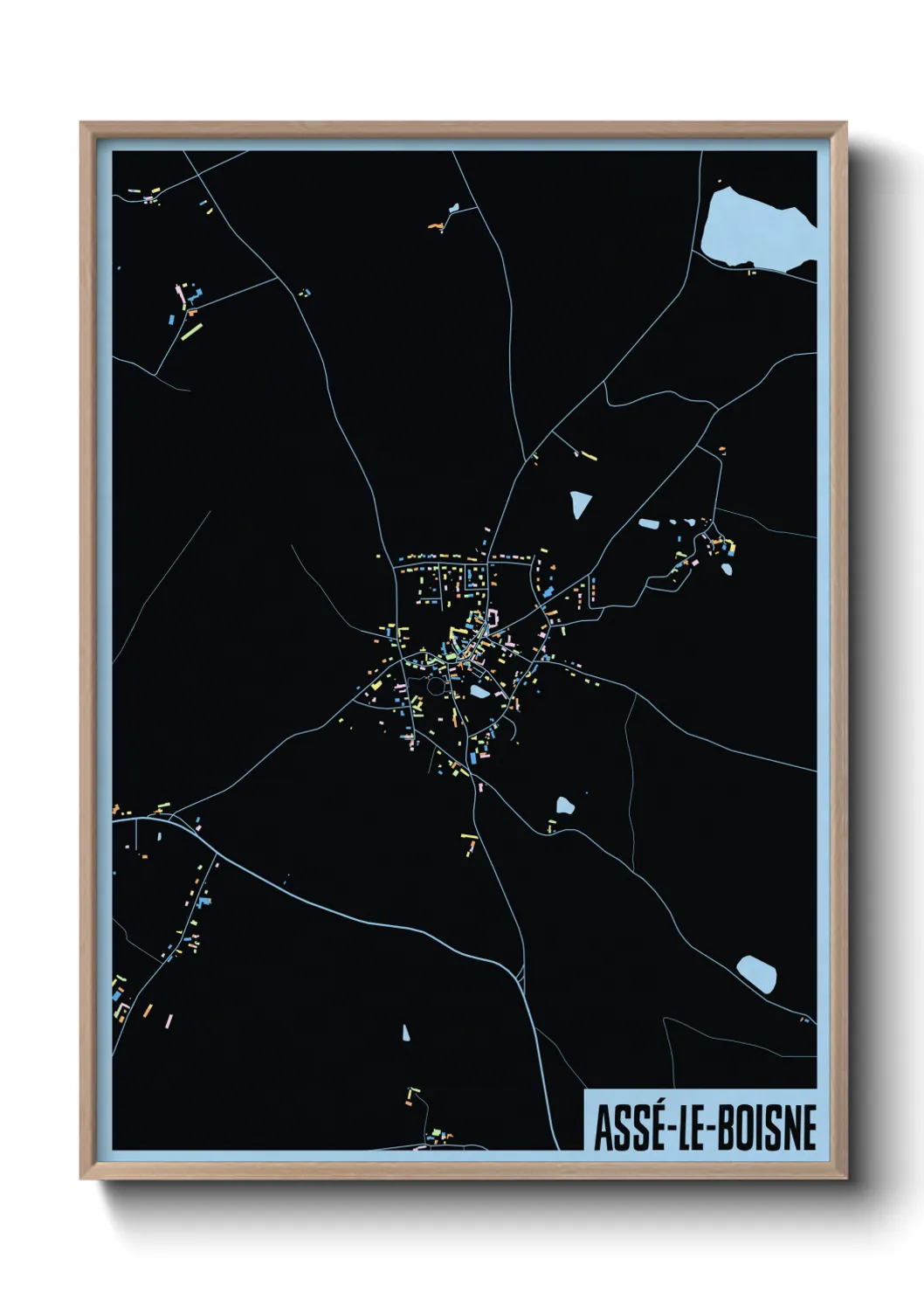 Une affiche de carte sur Assé-le-Boisne