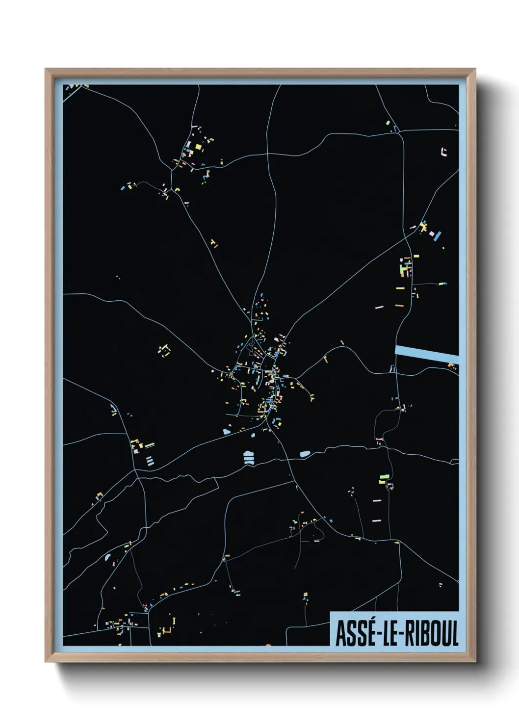 Une affiche de carte sur Assé-le-Riboul