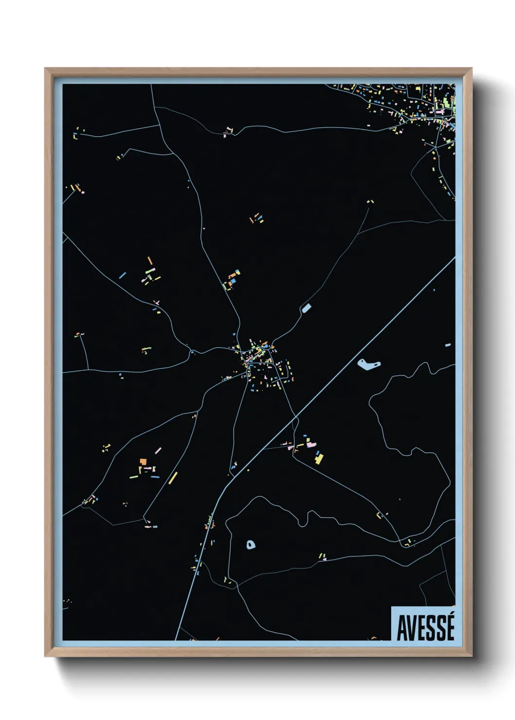 Une affiche de carte sur Avessé