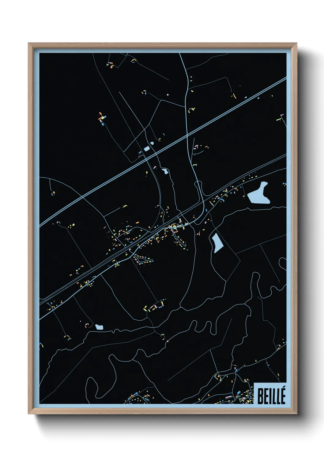 Une affiche de carte sur Beillé