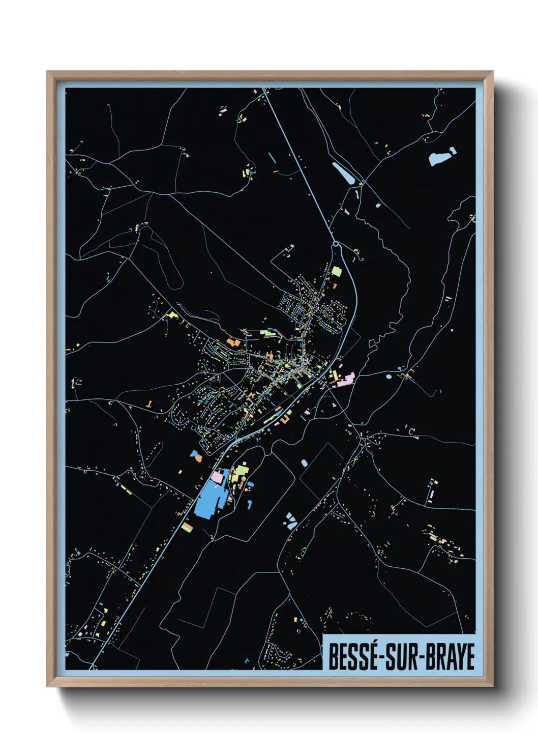 Une affiche de carte sur Bessé-sur-Braye