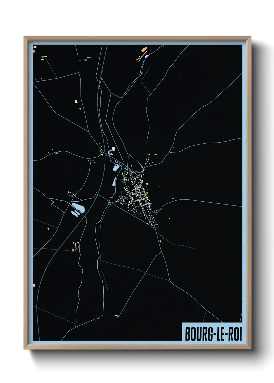 Une affiche de carte sur Bourg-le-Roi