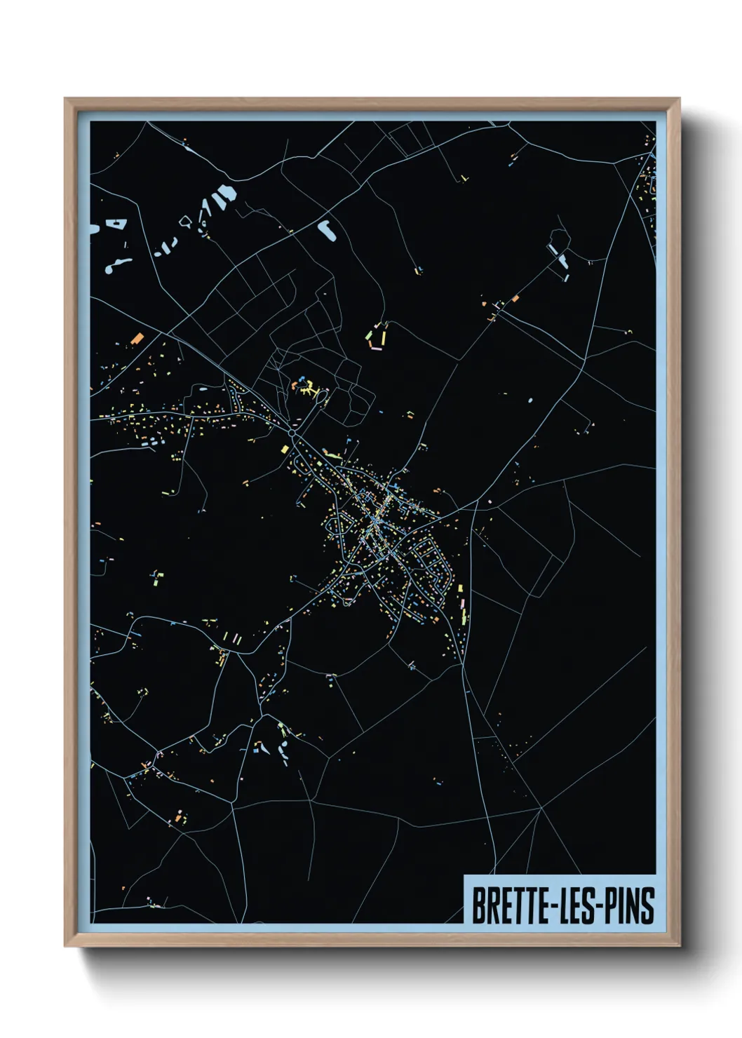 Une affiche de carte sur Brette-les-Pins