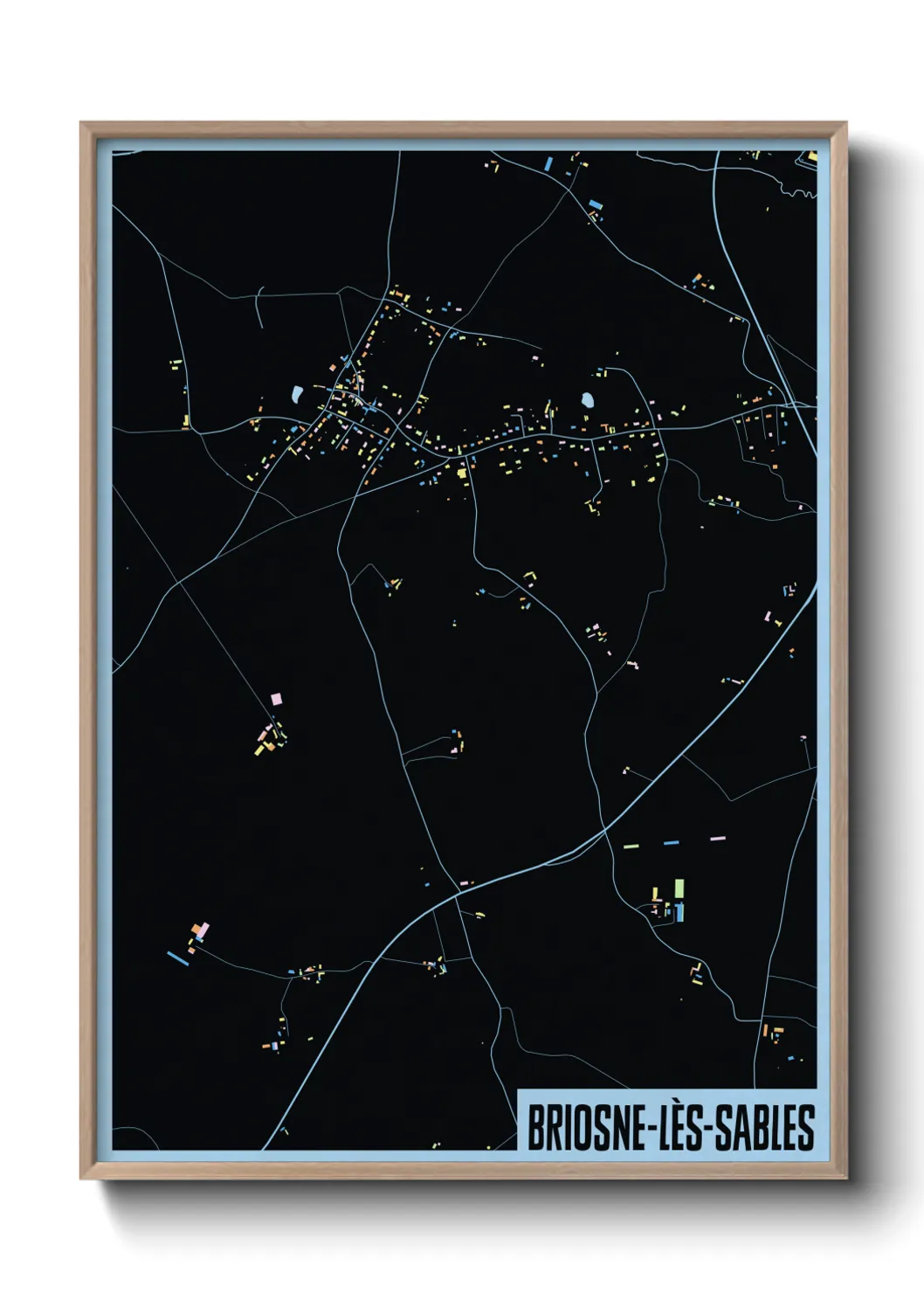 Une affiche de carte sur Briosne-lès-Sables