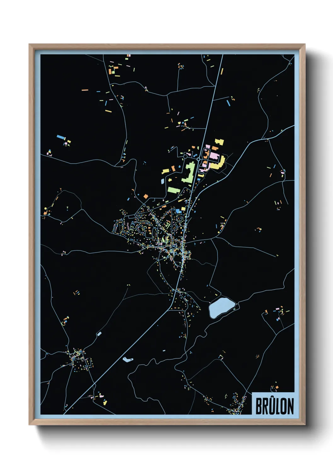 Une affiche de carte sur Brûlon