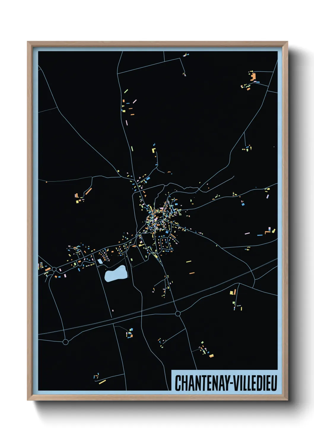 Une affiche de carte sur Chantenay-Villedieu