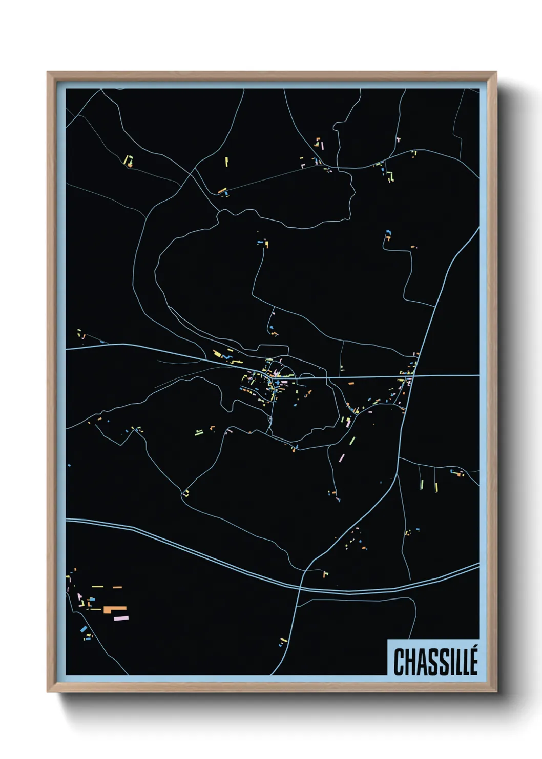 Une affiche de carte sur Chassillé